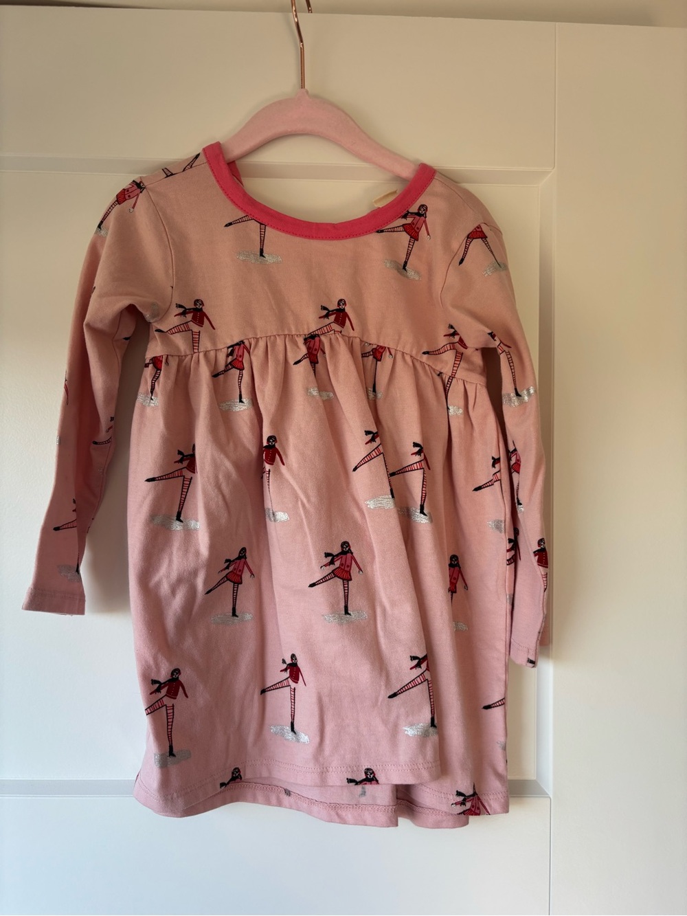 Tucker + Tate Pink Ice Skater Print Long-Sleeve Dress